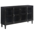 Furniture City Houma - Coaster - Sylvia 4-door Wood Lattice Accent Storage Cabinet Black - 950780