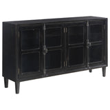 Furniture City Houma - Coaster - Sylvia 4-door Wood Lattice Accent Storage Cabinet Black - 950780