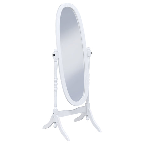 Furniture City Houma - Coaster - Foyet Wood Adjustable Full Length Cheval Mirror White - 950802