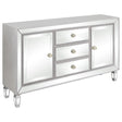 Furniture City Houma - Coaster - Leticia 3-drawer Mirrored Storage Accent Cabinet Silver - 950825