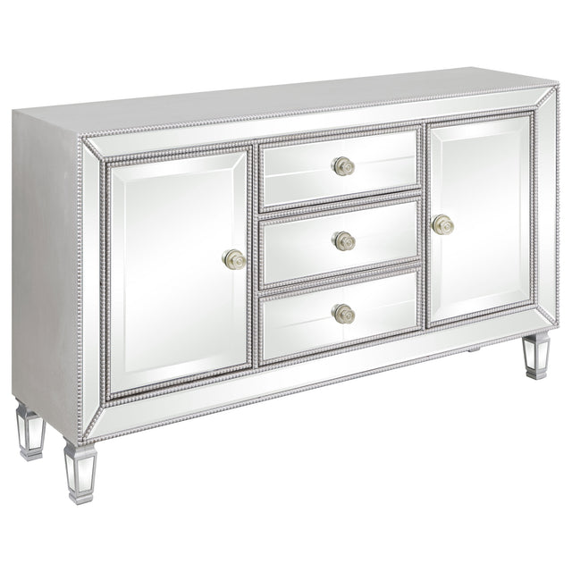 Furniture City Houma - Coaster - Leticia 3-drawer Mirrored Storage Accent Cabinet Silver - 950825