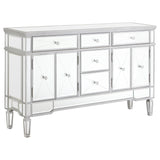 Furniture City Houma - Coaster - Duchess 5-drawer Mirrored Storage Accent Cabinet Silver - 950849