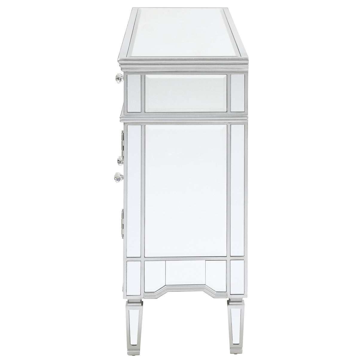 Duchess 5-drawer Mirrored Storage Accent Cabinet Silver