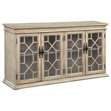 Furniture City Houma - Coaster - Kiara 4-door Wood Lattice Storage Accent Cabinet Light Honey - 950858