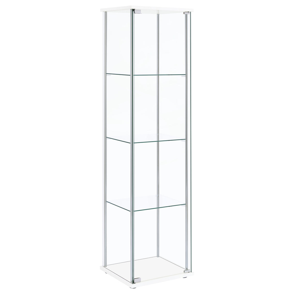 Furniture City Houma - Coaster - Bellatrix 4-shelf Clear Glass Curio Cabinet White - 951072