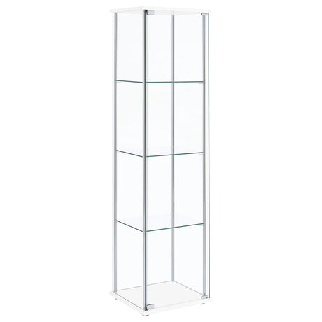 Furniture City Houma - Coaster - Bellatrix 4-shelf Clear Glass Curio Cabinet White - 951072