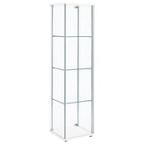 Bellatrix 4-shelf Clear Glass Curio Cabinet White