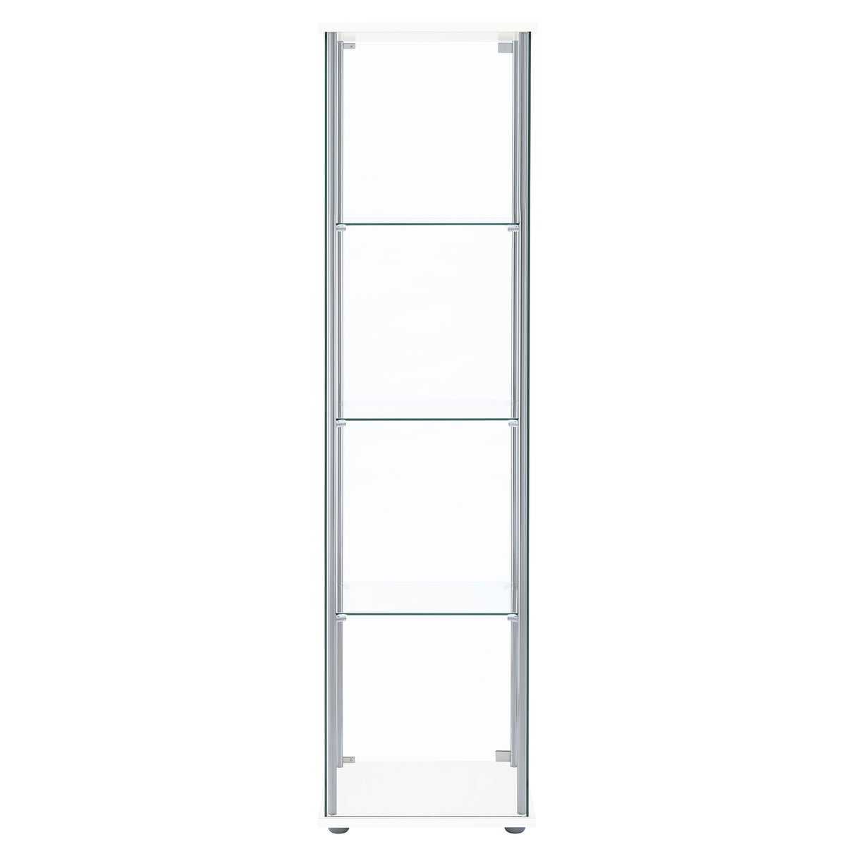 Bellatrix 4-shelf Clear Glass Curio Cabinet White