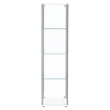 Bellatrix 4-shelf Clear Glass Curio Cabinet White