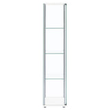 Bellatrix 4-shelf Clear Glass Curio Cabinet White