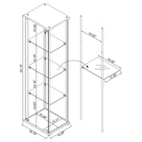 Bellatrix 4-shelf Clear Glass Curio Cabinet White