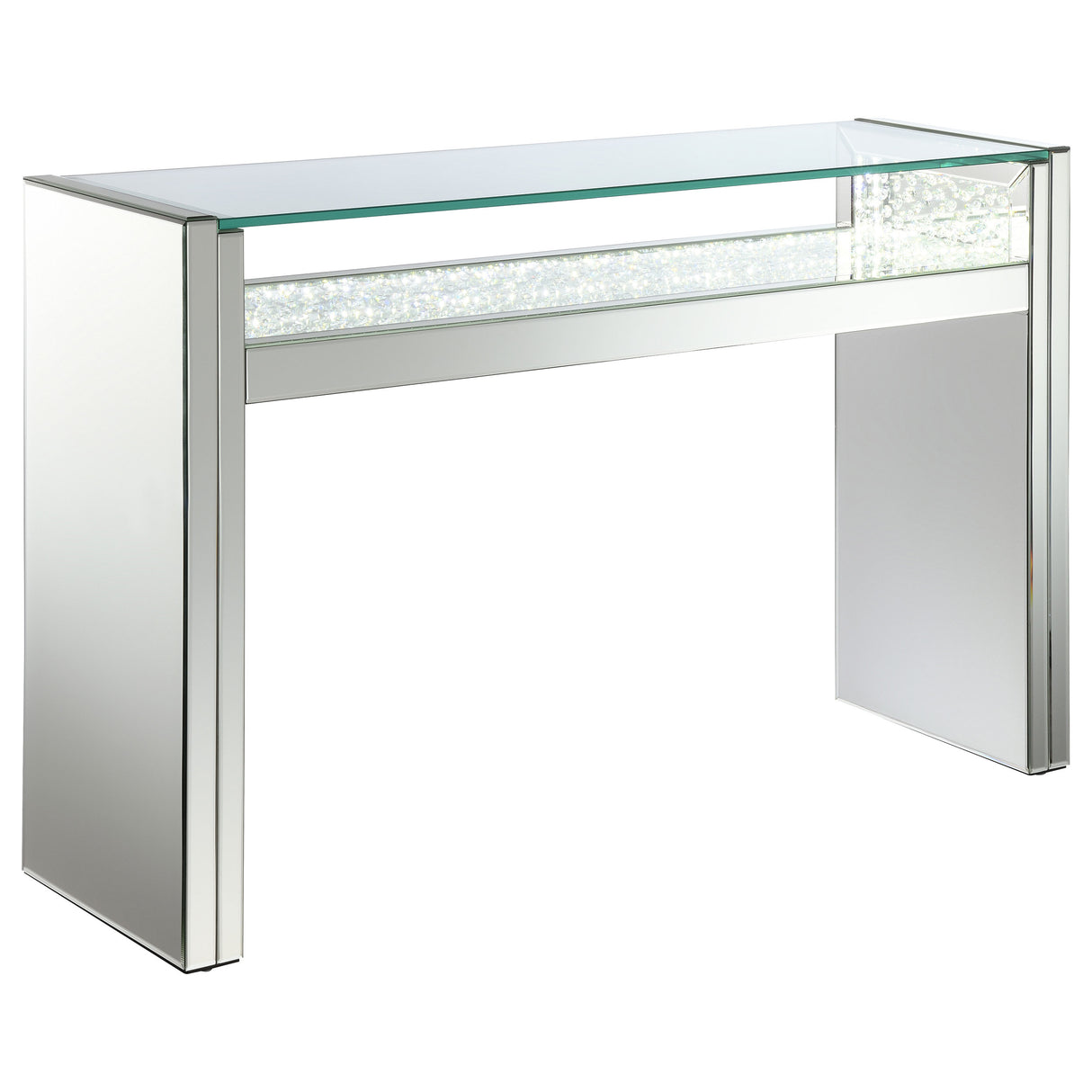 Furniture City Houma - Coaster - Edna Mirrored Console Table LED Lighting Silver - 951766