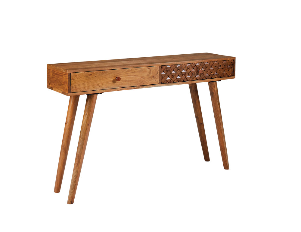 Furniture City Houma - Coaster - Lotus 2-drawer Wood Entryway Console Table Natural Brown - 951790