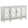 Furniture City Houma - Coaster - Mckellen 4-door Wood Trellis Accent Cabinet Distressed White - 953376
