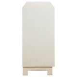 Voula 4-door Wood Accent Storage Cabinet White and Gold