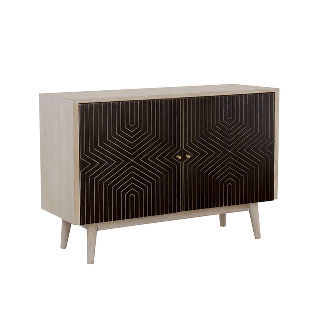 Furniture City Houma - Coaster - Ixora 2-door Wood Accent Cabinet White Washed and Black - 953430