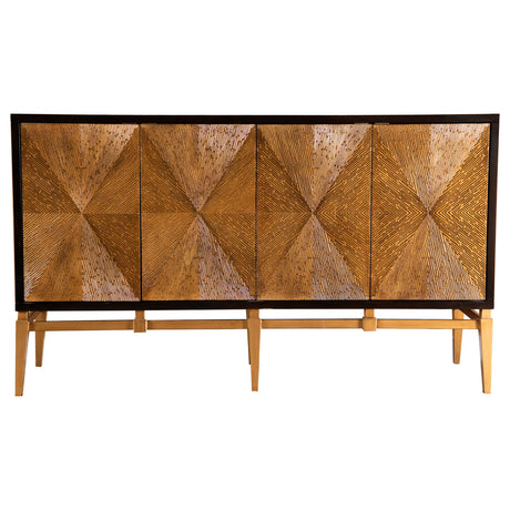 Furniture City Houma - Coaster - Zira 4-door Wood Parquet Storage Accent Cabinet Brown - 953497
