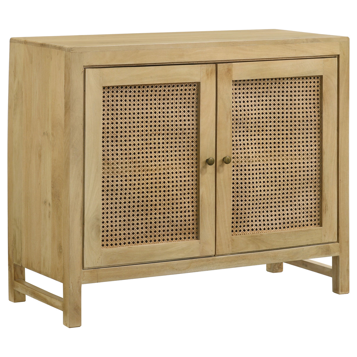 Furniture City Houma - Coaster - Zamora 2-door Wood Accent Cabinet with Woven Cane Natural - 953555