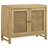 Furniture City Houma - Coaster - Zamora 2-door Wood Accent Cabinet with Woven Cane Natural - 953555