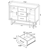 Abelardo 3-drawer Engineered Wood Cabinet Weathered Oak