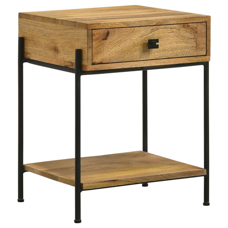 Furniture City Houma - Coaster - Declan 1-drawer Wood Accent Side Table Natural Mango - 959556