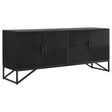 Furniture City Houma - Coaster - Riddell 4-door Wood Reeding Accent Cabinet Matte Black - 959631
