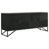 Furniture City Houma - Coaster - Riddell 4-door Wood Reeding Accent Cabinet Matte Black - 959631