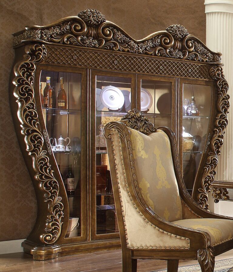 HD-8011 - China Cabinet - Antique Gold / Pefect Brown