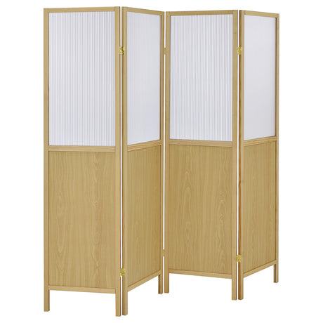 Furniture City Houma - Coaster - Mattison 4-Panel Room Divider Folding Shoji Screen Natural - 960121