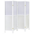 Furniture City Houma - Coaster - Mattison 4-Panel Room Divider Folding Shoji Screen White - 960122