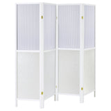 Furniture City Houma - Coaster - Mattison 4-Panel Room Divider Folding Shoji Screen White - 960122