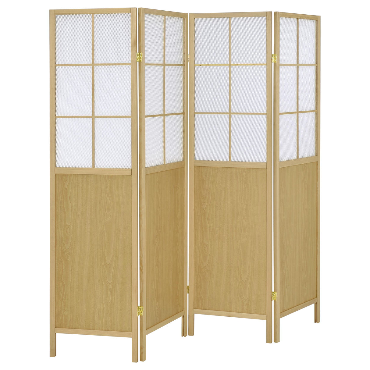 Furniture City Houma - Coaster - Edwards 4-Panel Room Divider Folding Shoji Screen Natural - 960123