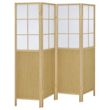 Furniture City Houma - Coaster - Edwards 4-Panel Room Divider Folding Shoji Screen Natural - 960123