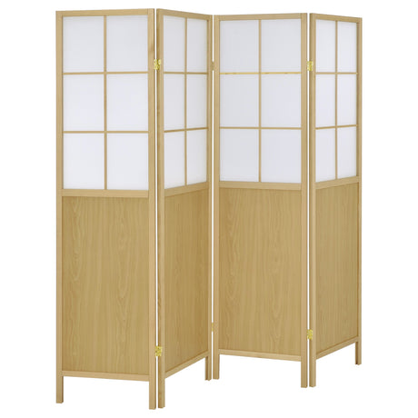 Furniture City Houma - Coaster - Edwards 4-Panel Room Divider Folding Shoji Screen Natural - 960123