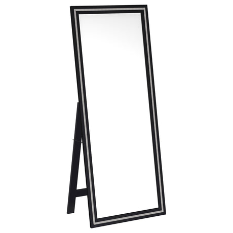 Furniture City Houma - Coaster - Windrose 28 x 67 Inch Tempered LED Standing Mirror Black - 960962
