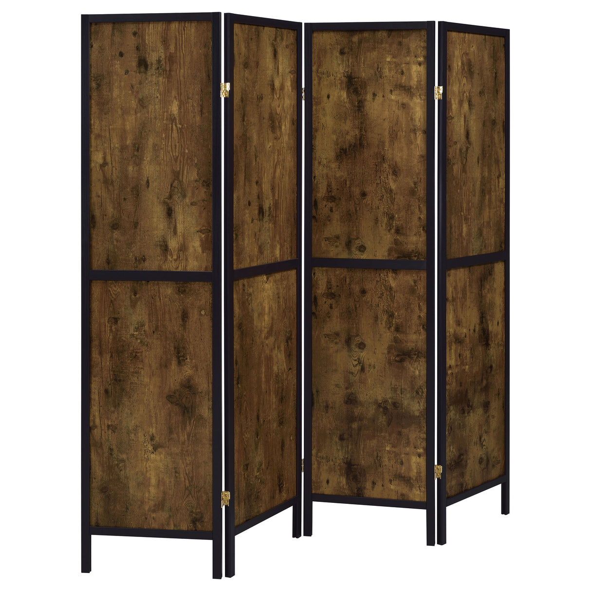 Furniture City Houma - Coaster - Deepika 4-Panel Room Divider Folding Screen Rustic Nutmeg - 961413
