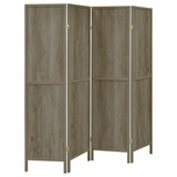 Furniture City Houma - Coaster - Deepika 4-Panel Room Divider Folding Screen Grey Driftwood - 961415