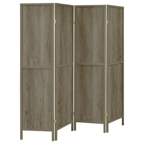 Furniture City Houma - Coaster - Deepika 4-Panel Room Divider Folding Screen Grey Driftwood - 961415