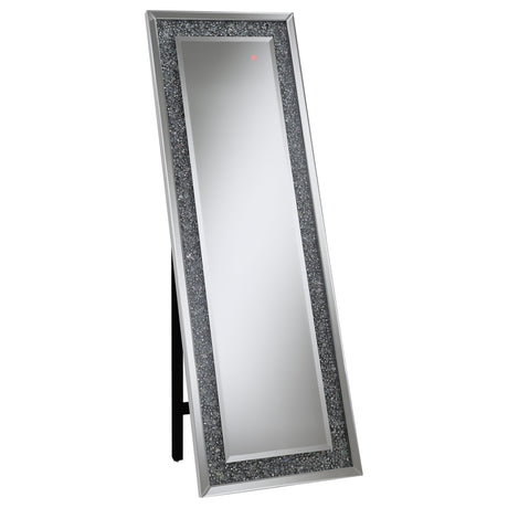 Furniture City Houma - Coaster - Carisi 22 x 61 Inch Crystal Acrylic Standing Mirror Silver - 961427