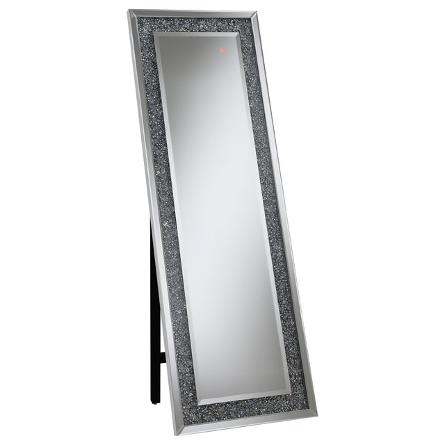 Furniture City Houma - Coaster - Carisi 22 x 61 Inch Crystal Acrylic Standing Mirror Silver - 961427