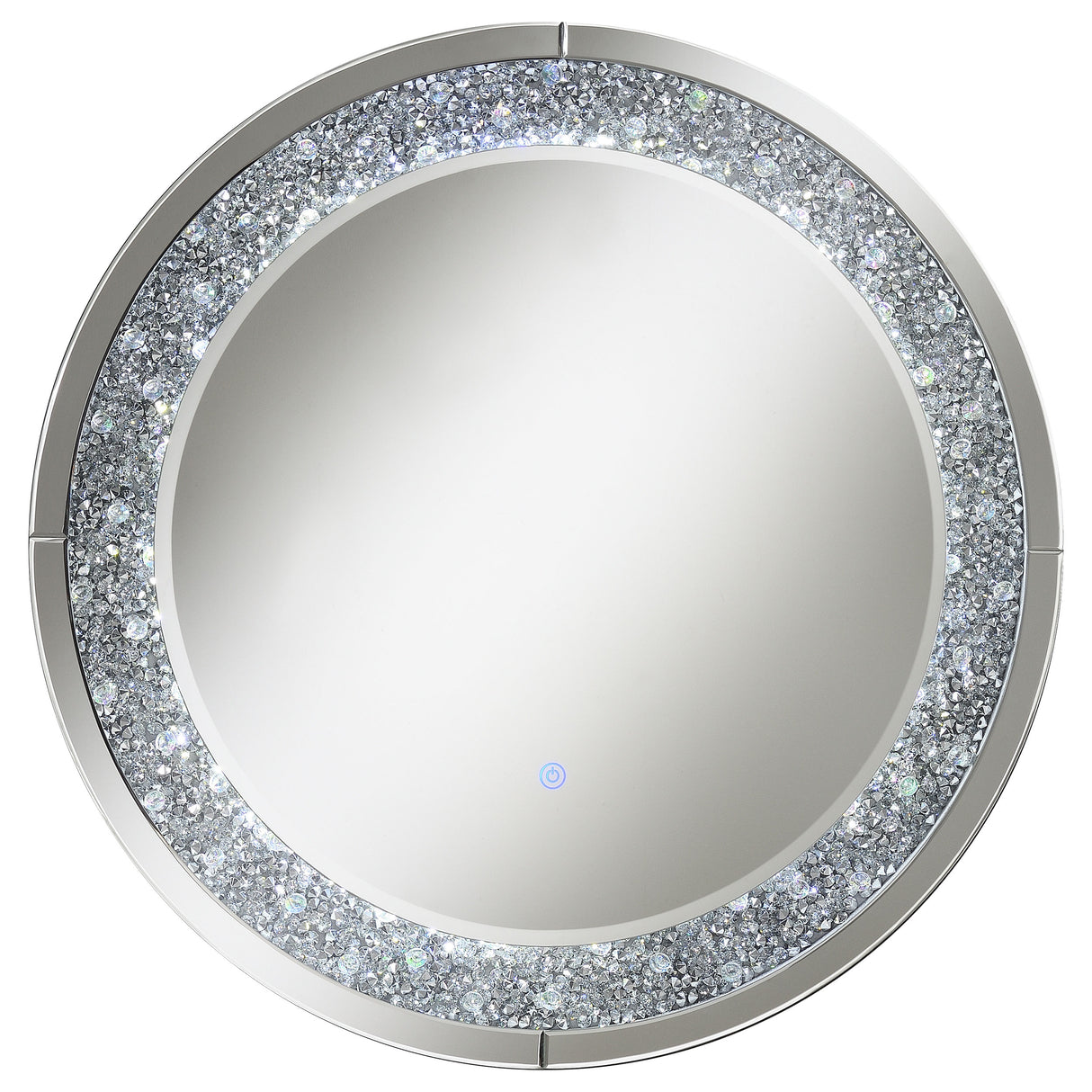 Furniture City Houma - Coaster - Lixue 32 x 32 Inch Round Wall Mirror LED Lighting Silver - 961428