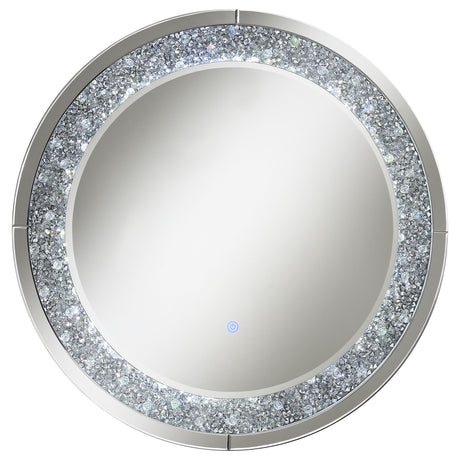 Furniture City Houma - Coaster - Lixue 32 x 32 Inch Round Wall Mirror LED Lighting Silver - 961428