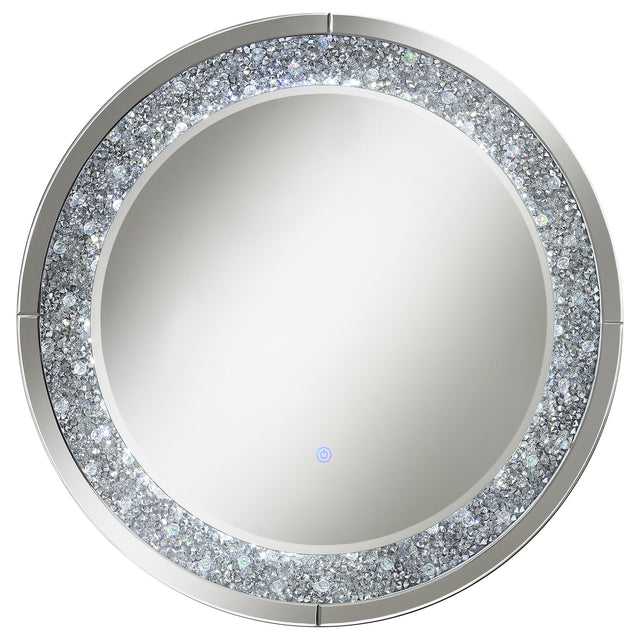Furniture City Houma - Coaster - Lixue 32 x 32 Inch Round Wall Mirror LED Lighting Silver - 961428