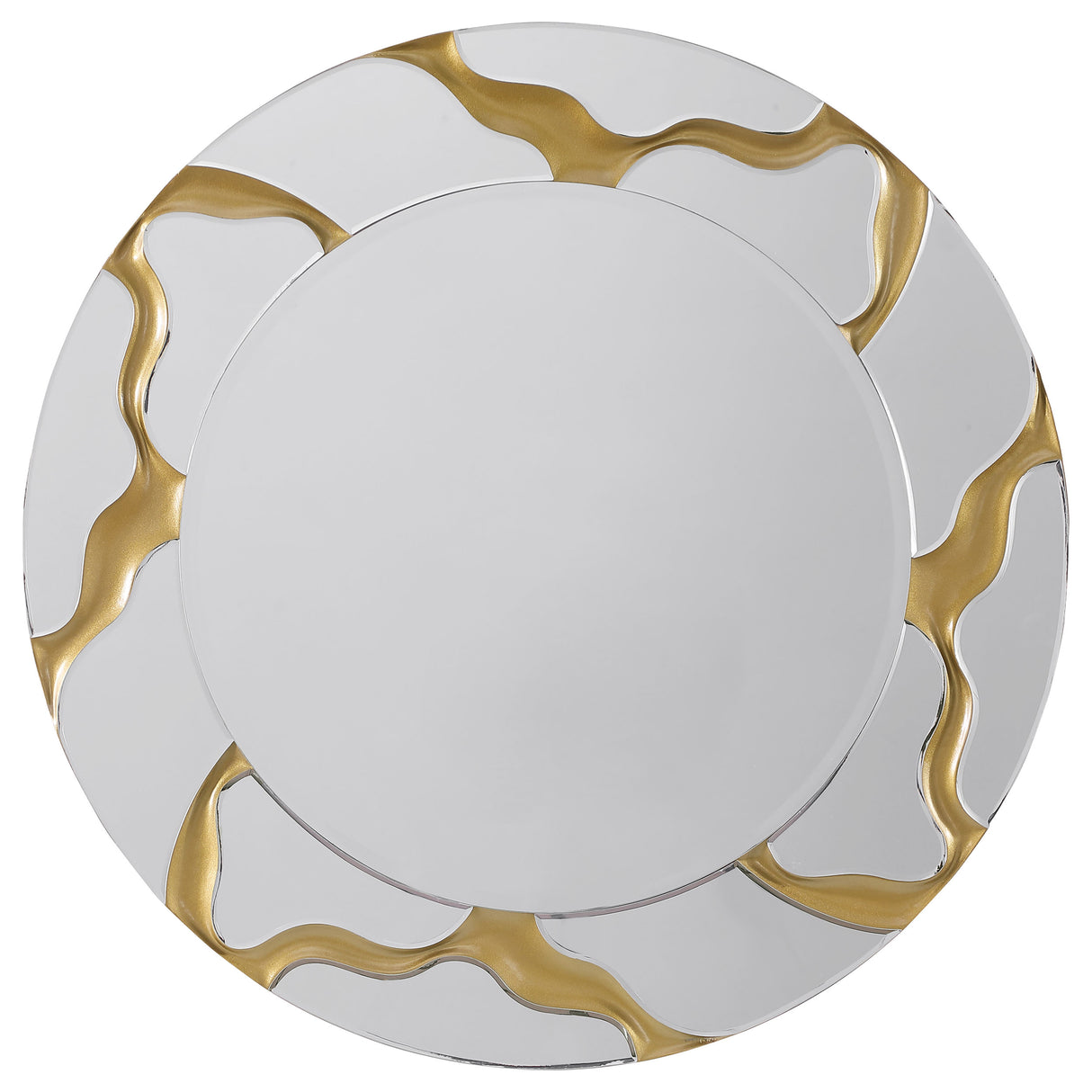 Furniture City Houma - Coaster - Dorinda 36 x 36 Inch Round Kintsugi Style Wall Mirror Gold - 961455