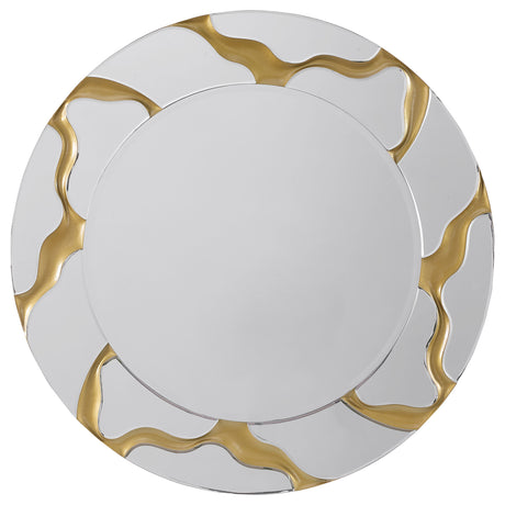 Furniture City Houma - Coaster - Dorinda 36 x 36 Inch Round Kintsugi Style Wall Mirror Gold - 961455