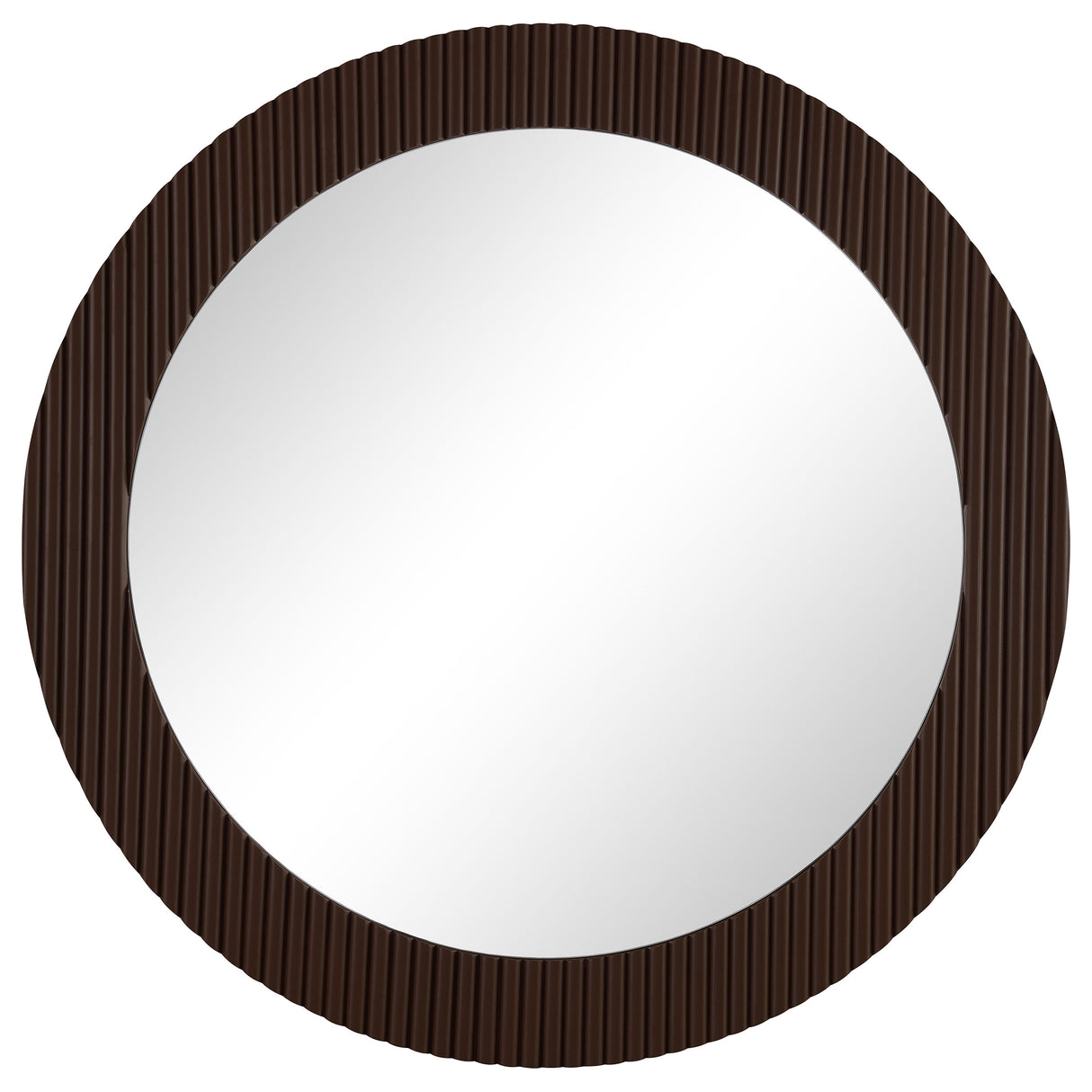 Furniture City Houma - Coaster - Dexter 40 x 40 Inch Round Reeding Frame Wall Mirror Brown - 961463