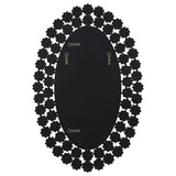 Colleen 31 x 47 Inch Oval Wall Mirror Crystal Flowers Silver