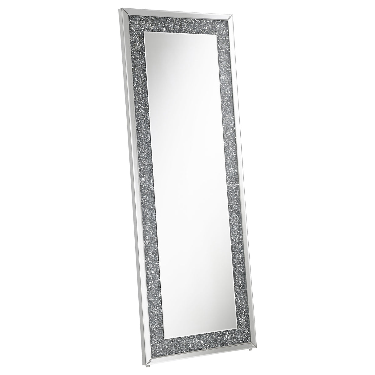 Furniture City Houma - Coaster - Valerie 24 x 63 Inch Acrylic Crystal Floor Mirror Silver - 961636