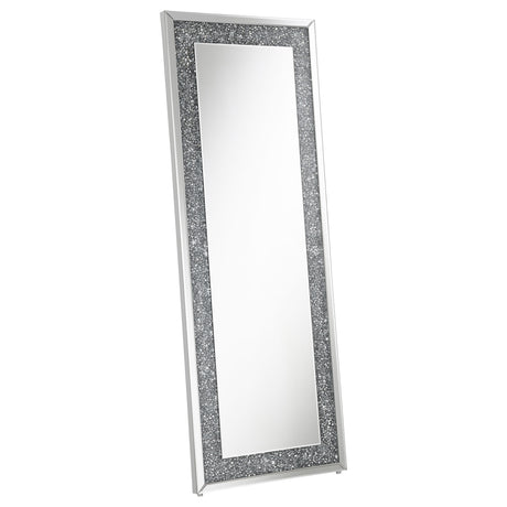 Furniture City Houma - Coaster - Valerie 24 x 63 Inch Acrylic Crystal Floor Mirror Silver - 961636