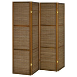 Furniture City Houma - Coaster - Browning 4-panel Bamboo Room Divider Folding Screen Walnut - 961638